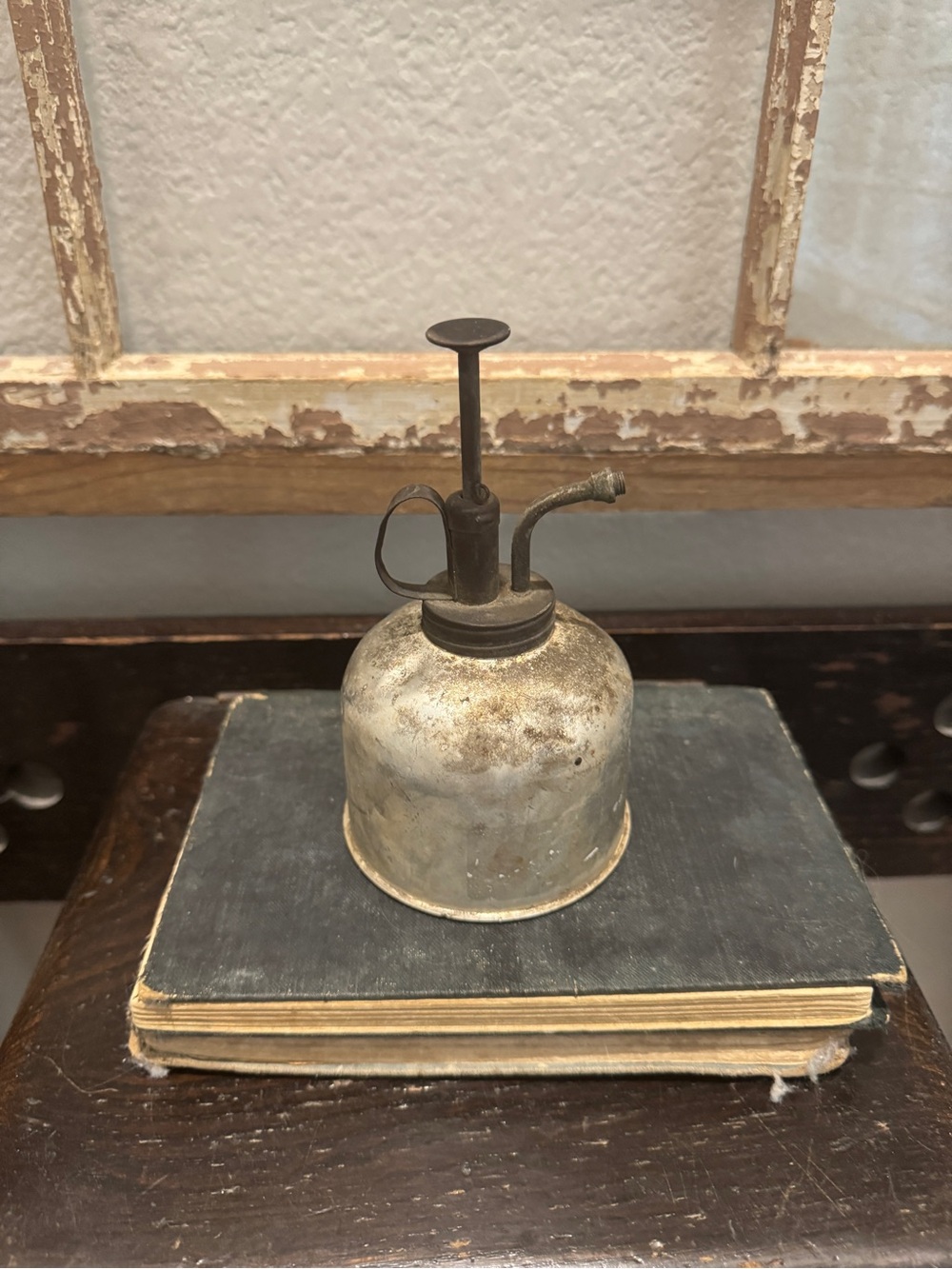 Vintage Metal Plant Mister - Distressed Silver